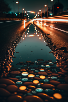 现代公路灯光反射摄影图数字艺术15