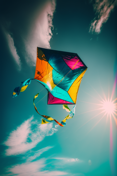 风筝在天空飞行摄影图数字艺术30