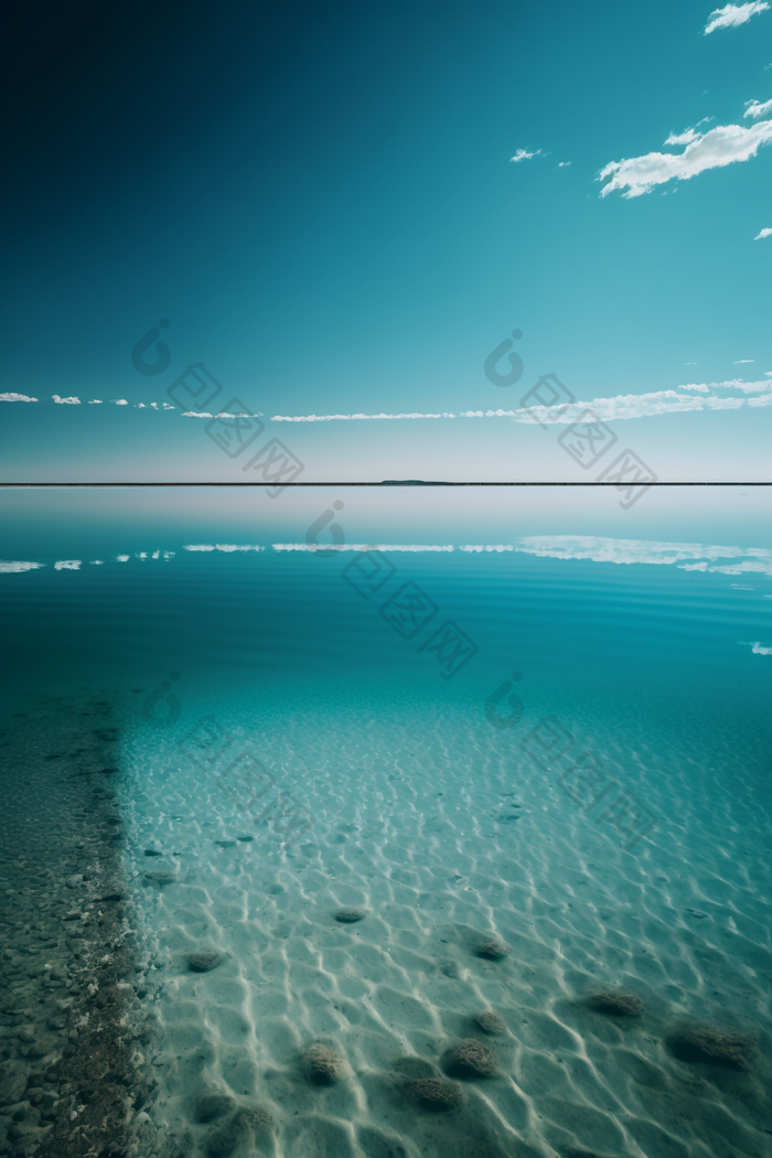 清新空旷的湖水质感8k