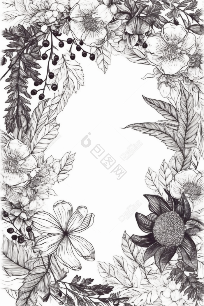 植物线描图片 植物线描素材免费下载 包图网 