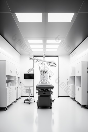 明亮整洁的室内美容手术台环境8k