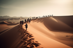 人们穿过沙漠摄影图数字艺术34