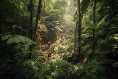 人们穿过热带雨林摄影图数字艺术7