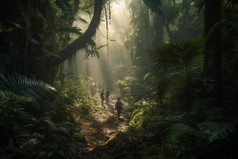 人们穿过热带雨林摄影图数字艺术3