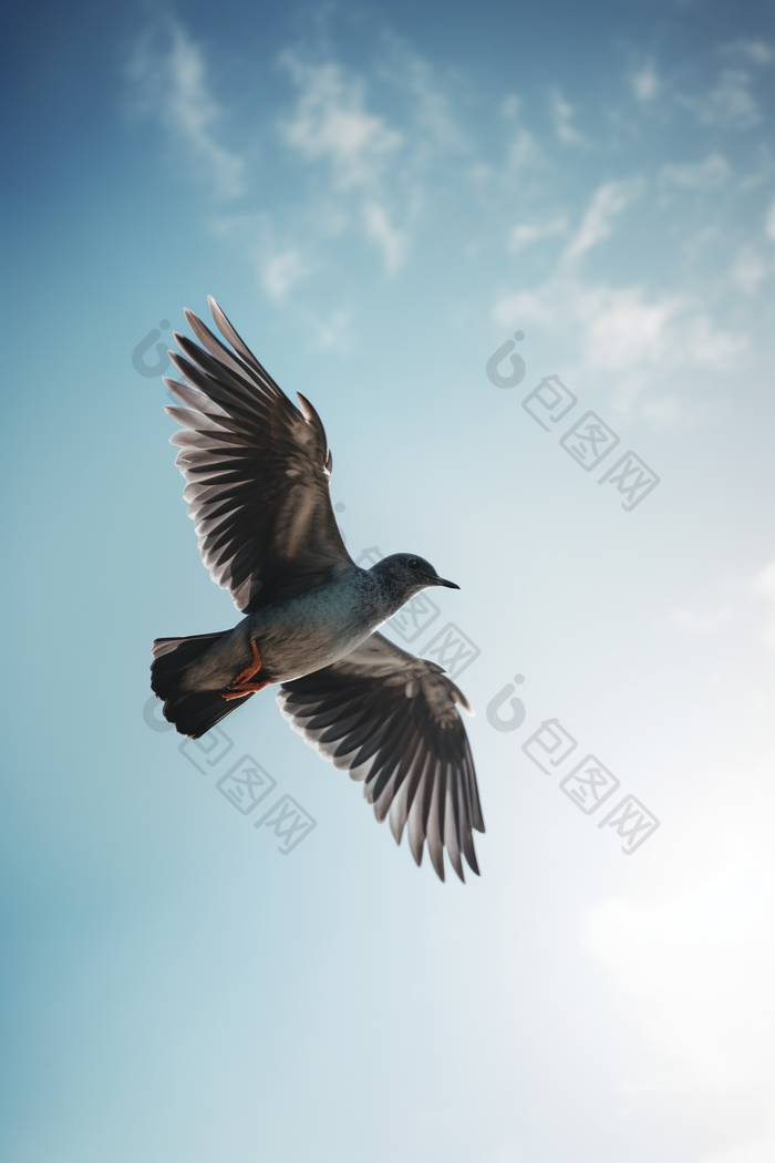 在蓝天上飞翔的鸟盘旋专业图片-包图网