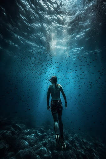水下拍摄<strong>潜水员</strong>摄影图数字艺术20