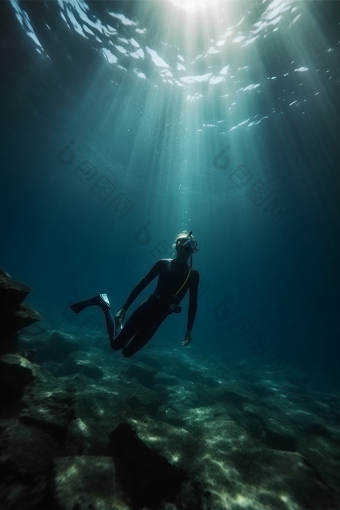 水下拍摄潜水员摄影图数字艺术7