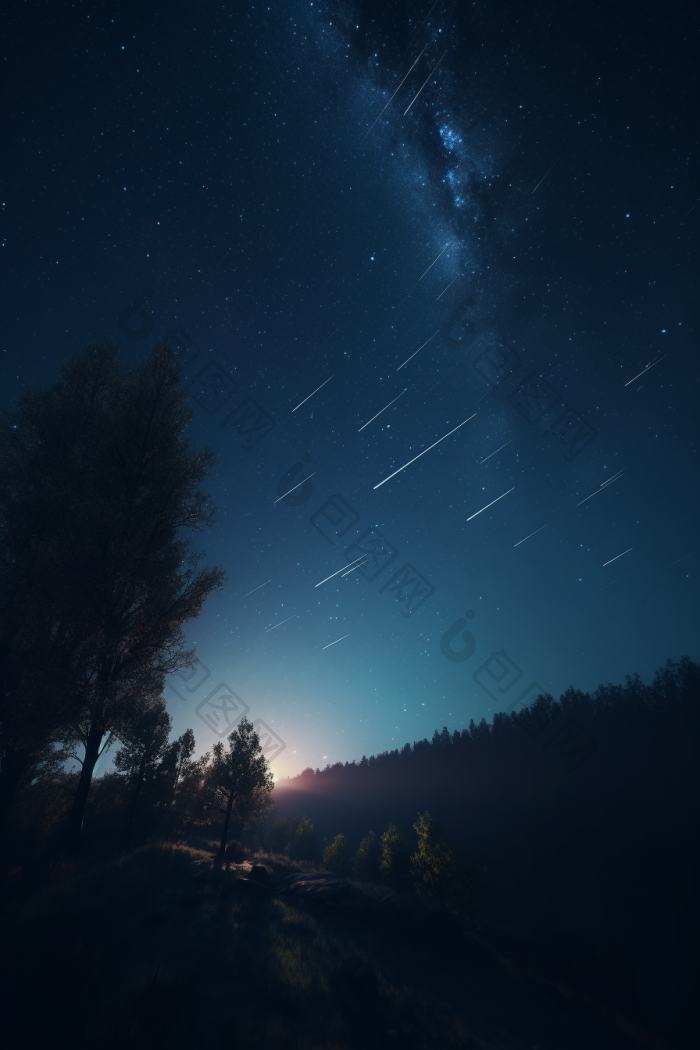 晚上流星天空夜晚真实摄影图片-包图网