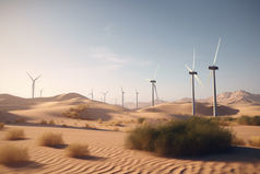 沙漠里的风力发电机摄影图数字艺术10
