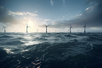 海洋里的风力发电机机风力机