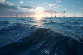 海洋里的风力发电机风力机专业