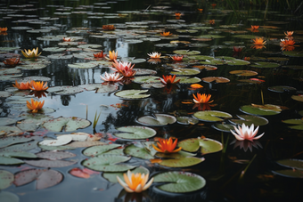 水里的莲花专业风景