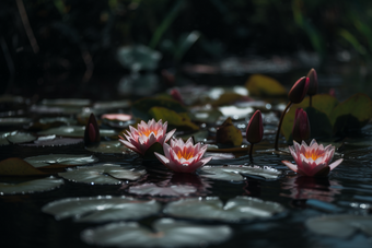 水里的莲花摄影图数字艺术18