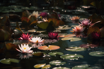 水里的莲花降水干净