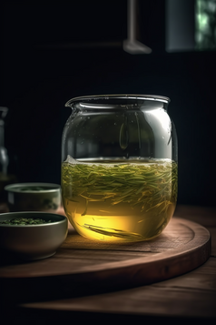 杯子里的绿茶摄影图数字艺术22