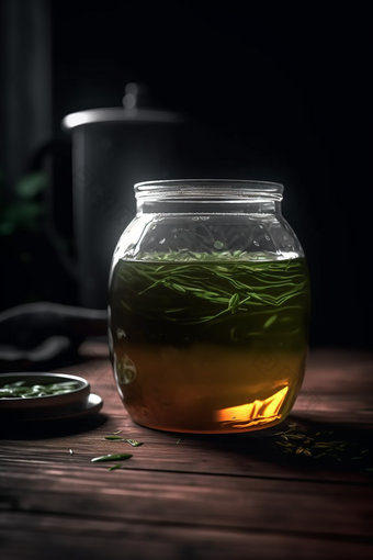 杯子里的绿茶摄影图数字艺术19