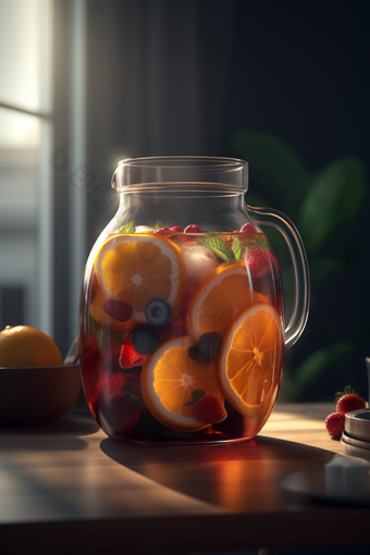 杯子里的水果茶摄影图数字艺术5