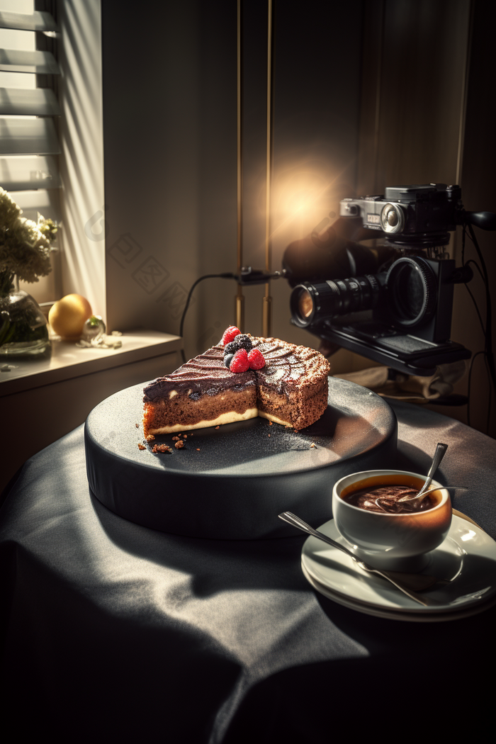 桌子上美味豪华的蛋糕厨房8k摄影