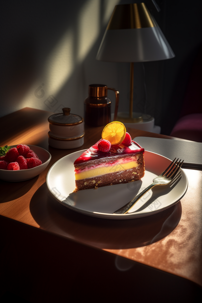 桌子上美味豪华的蛋糕美食8k摄影