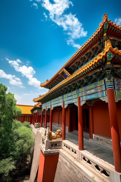 夏季中国古代建筑城楼摄影图数字艺术30