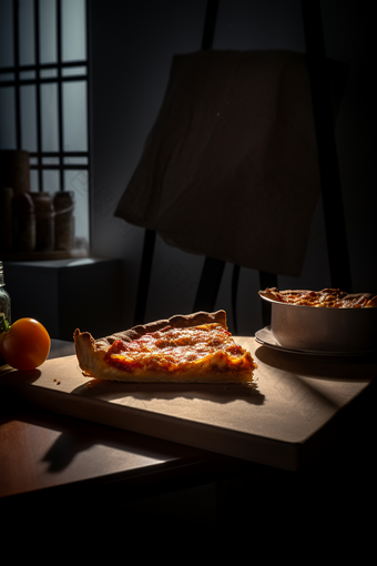 桌子上的美食披萨细节8k摄影