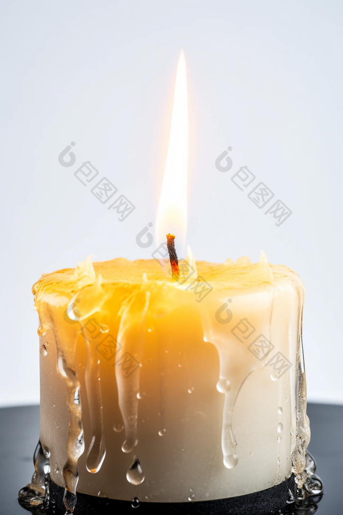 燃烧的蜡烛白色8k