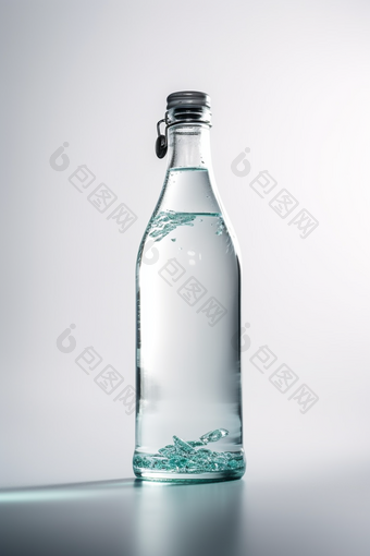 装满水的玻璃瓶瓶子高清
