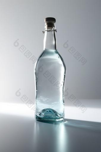 装满水的玻璃瓶内部简洁