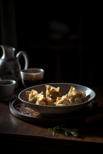 桌子上的美食蒸饺摄影图数字艺术12