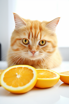 桌子上的可爱橘猫摄影图数字艺术4