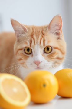 桌子上的可爱橘猫摄影图数字艺术3