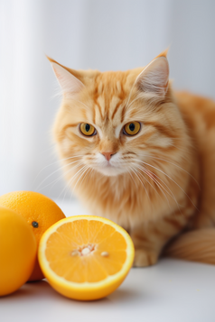 桌子上的可爱橘猫摄影图数字艺术2