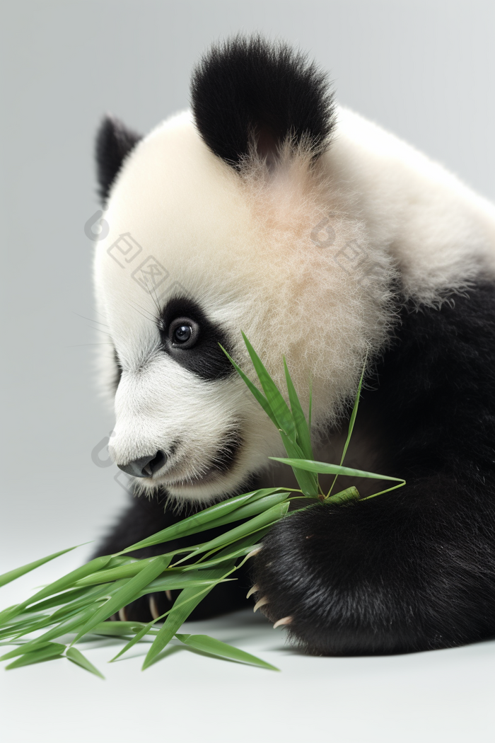 可爱熊猫吃竹子专业摄影图数字艺术5