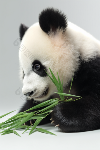 可爱熊猫<strong>吃</strong>竹子专业摄影图数字艺术5