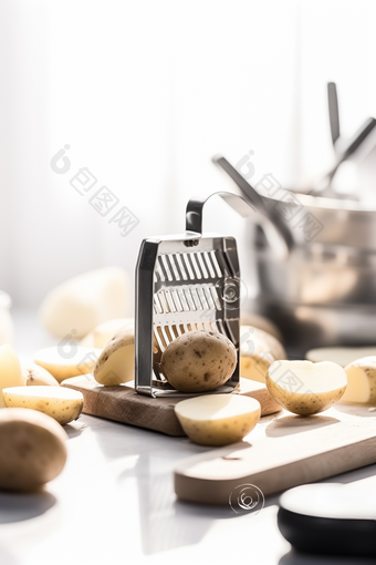 厨房的切片土豆摄影图数字艺术60