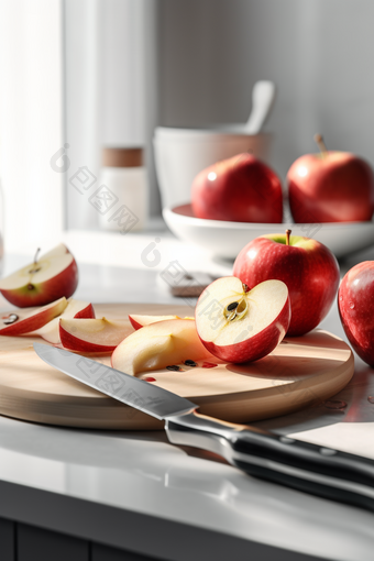 厨房的切片苹果切片水果水果
