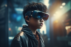 虚拟现实小男孩未来眼镜摄影图数字艺术15