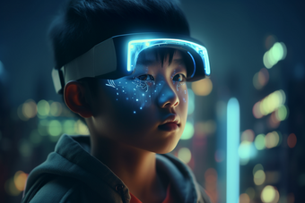虚拟现实小男孩未来眼镜vr现实