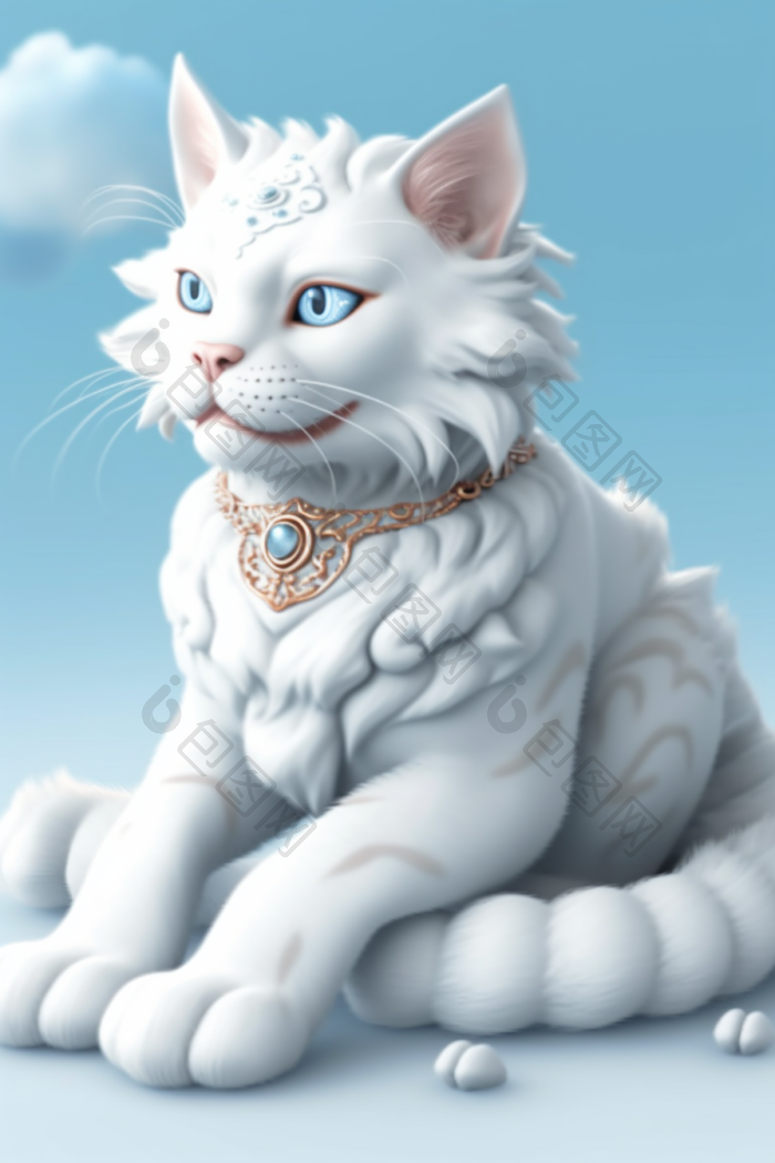 一个的猫神兽幻想纯光高元png下载-包图网
