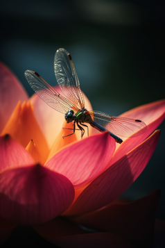 夏季莲花上的蜻蜓摄影图数字艺术12