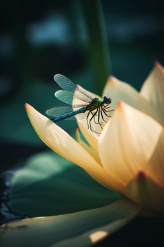 夏季莲花上的蜻蜓摄影图数字艺术11