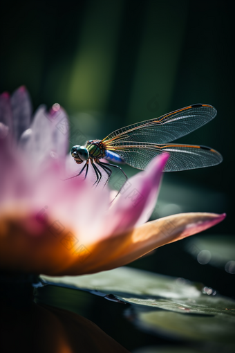 夏季莲花上的蜻蜓专业专业摄影