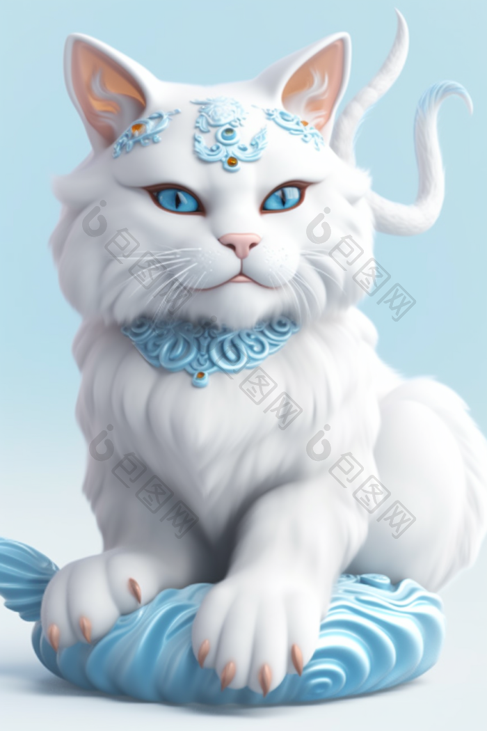 一个的猫神兽幻想纯png下载-包图网