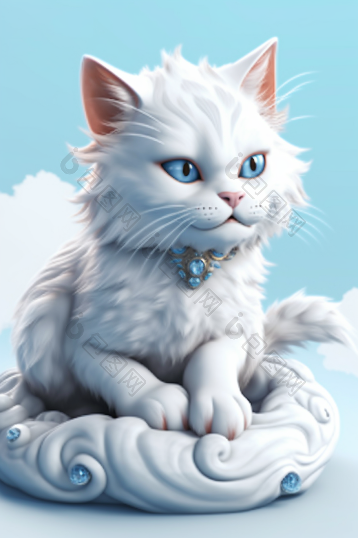 一个的猫神兽幻想纯高png下载-包图网
