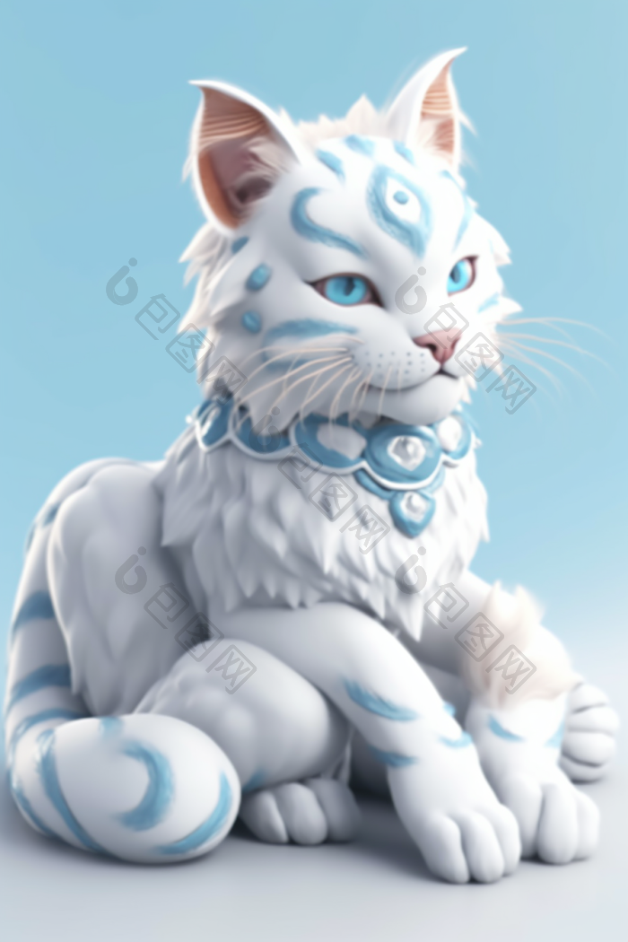 一个的猫神兽幻想纯光细节png下载-包图网