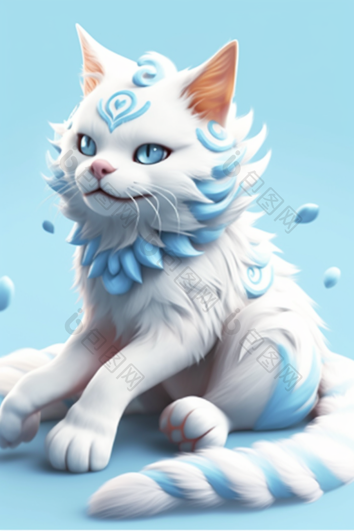 一个的猫神兽幻想纯的png下载-包图网