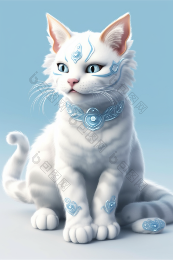 一个的猫神兽幻想纯png下载-包图网