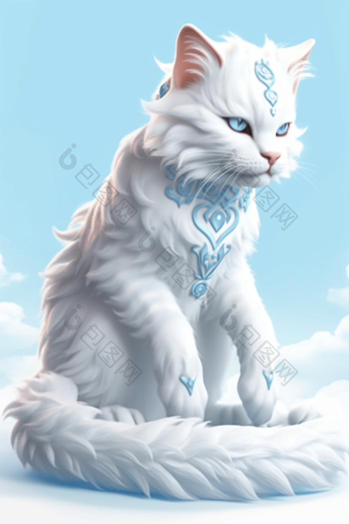 一个的猫神兽幻想纯的png下载-包图网