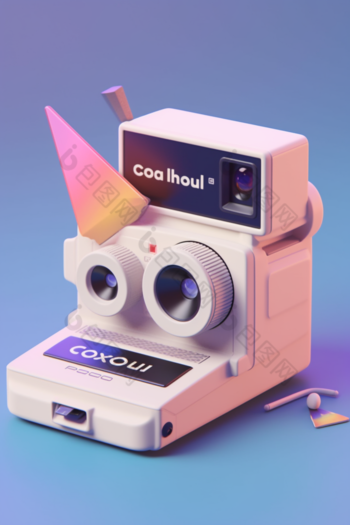 一个宝丽来相机模型png下载-包图网
