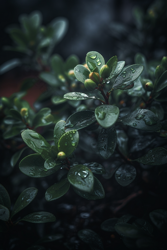 户外<strong>雨滴</strong>灌木丛专业摄影植物摄影